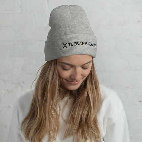 Teesafrique Large Script Logo Embroidery Cuffed Beanie