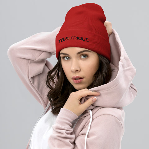 Teesafrique Large Script Logo Women Cuffed Beanie