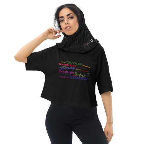 Teesafrique Sustainable Loose Drop ShoulderGraffiti Graphic Crop Top