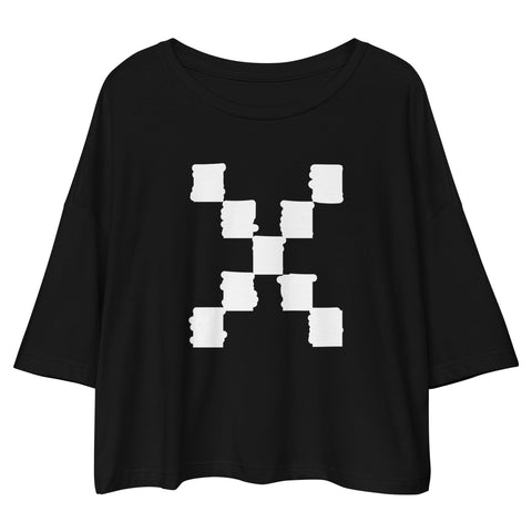 Teesafrique Sustainable Loose Drop Shoulder Coloured Logo Graphic Crop Top