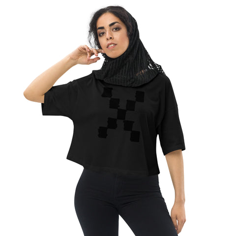 Teesafrique Sustainable Loose Drop Shoulder Coloured Logo Graphic Crop Top