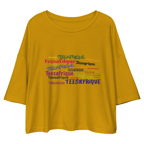 Teesafrique Sustainable Loose Drop ShoulderGraffiti Graphic Crop Top