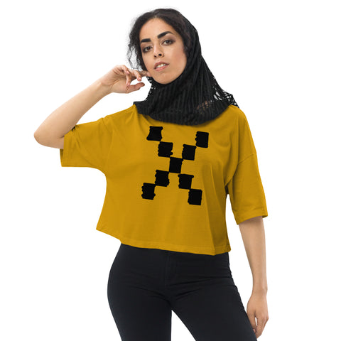 Teesafrique Sustainable Loose Drop Shoulder Coloured Logo Graphic Crop Top