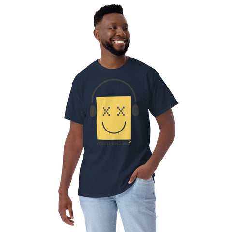 Teesafrique Sustainable Positive Vibes Only Emoji Statement Short Sleeve T-Shirt