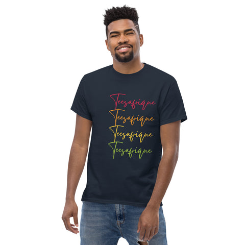 Teesafrique Sustainable Colored Script Logos Graphic Men’s Tee