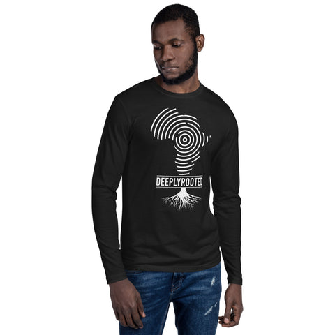Teesafrique Deeply Rooted Print Crew Neck Men's Long Sleeve Tee