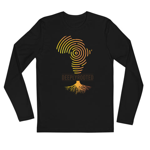 Teesafrique Deeply Rooted Print Crew Neck Men's Long Sleeve Tee