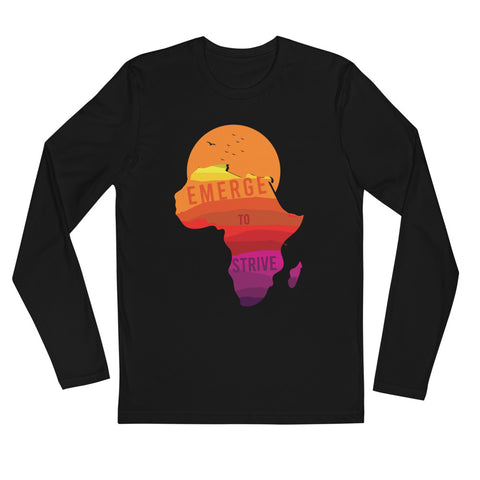 Teesafrique Strive To Emerge Print Crew Neck Men's Long Sleeve Tee