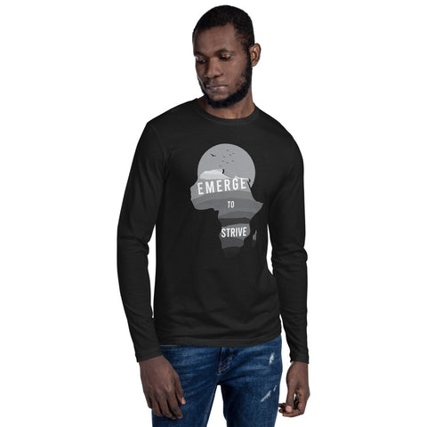 Teesafrique Strive To Emerge Print Crew Neck Men's Long Sleeve Tee