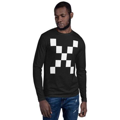 Teesafrique Large Classic Logo Print Crew Neck Men's Long Sleeve Tee