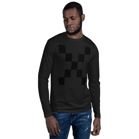Teesafrique Large Classic Logo Print Crew Neck Men's Long Sleeve Tee
