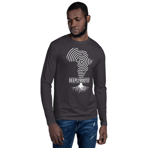 Teesafrique Deeply Rooted Print Crew Neck Men's Long Sleeve Tee