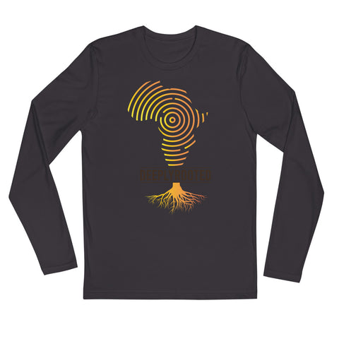 Teesafrique Deeply Rooted Print Crew Neck Men's Long Sleeve Tee
