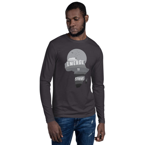 Teesafrique Strive To Emerge Print Crew Neck Men's Long Sleeve Tee