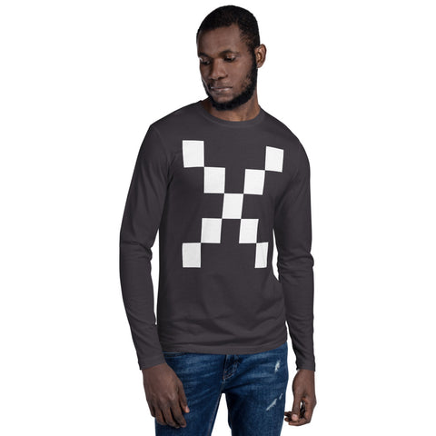 Teesafrique Large Classic Logo Print Crew Neck Men's Long Sleeve Tee