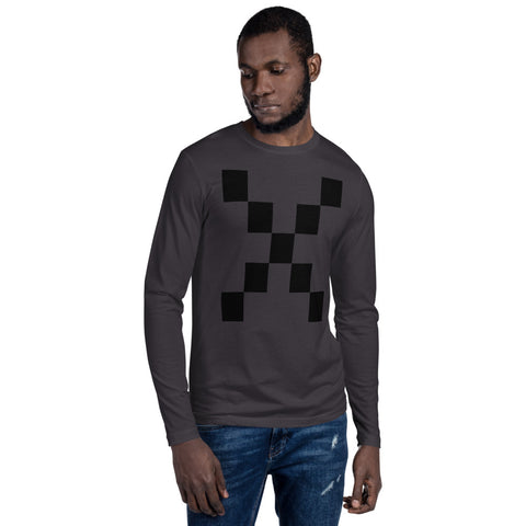 Teesafrique Large Classic Logo Print Crew Neck Men's Long Sleeve Tee