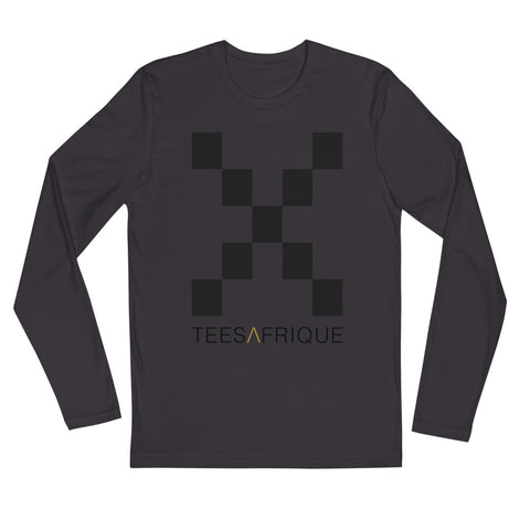 Teesafrique Large Classic Logo Print Crew Neck Men's Long Sleeve Tee