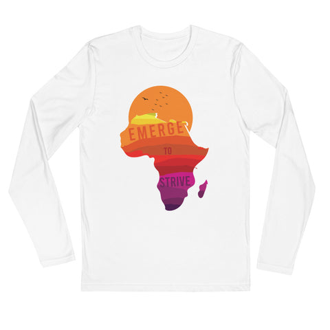 Teesafrique Strive To Emerge Print Crew Neck Men's Long Sleeve Tee