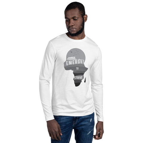 Teesafrique Strive To Emerge Print Crew Neck Men's Long Sleeve Tee