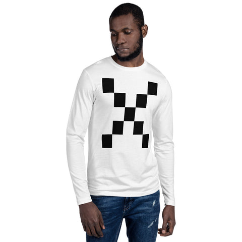 Teesafrique Large Classic Logo Print Crew Neck Men's Long Sleeve Tee