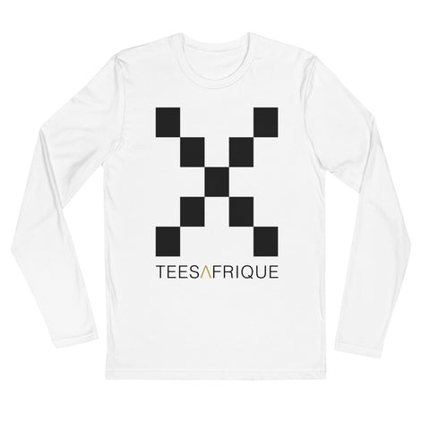 Teesafrique Large Classic Logo Print Crew Neck Men's Long Sleeve Tee
