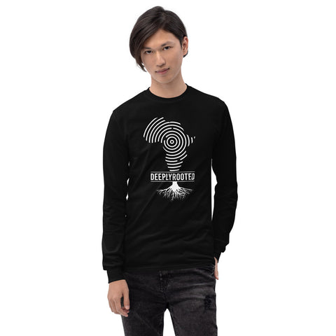 Teesafrique Deeply Rooted Logo Print Men’s Long Sleeve Tee