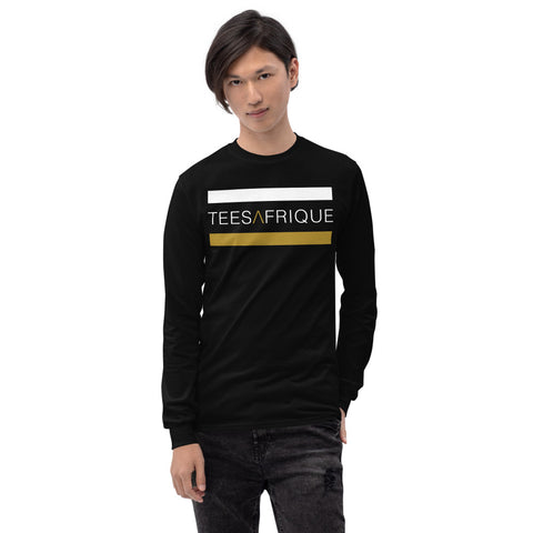 Teesafrique Classic Band Script Logo Print Men’s Long Sleeve Tee
