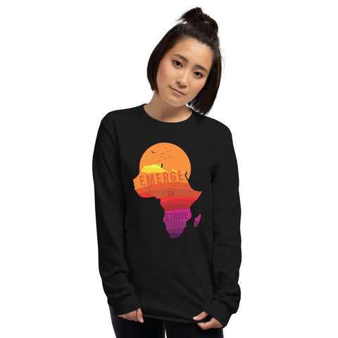 Teesafrique Strive To Emerge Print Women's Long Sleeve Tee