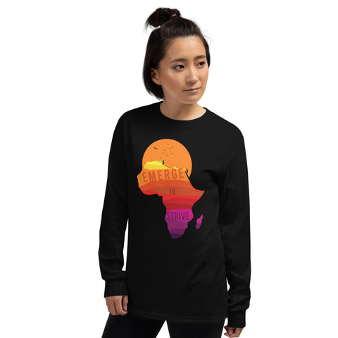 Teesafrique Strive To Emerge Print Women's Long Sleeve Tee