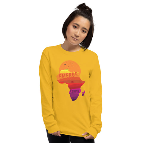 Teesafrique Strive To Emerge Print Women's Long Sleeve Tee