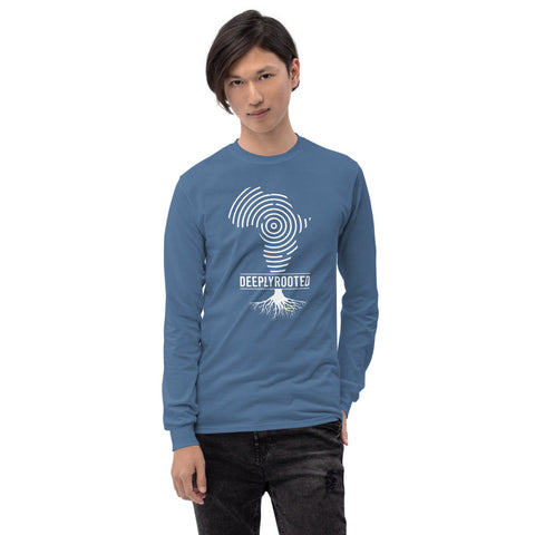 Teesafrique Deeply Rooted Logo Print Men’s Long Sleeve Tee