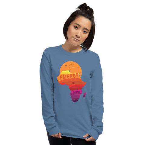 Teesafrique Strive To Emerge Print Women's Long Sleeve Tee
