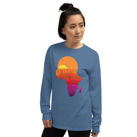 Teesafrique Strive To Emerge Print Women's Long Sleeve Tee