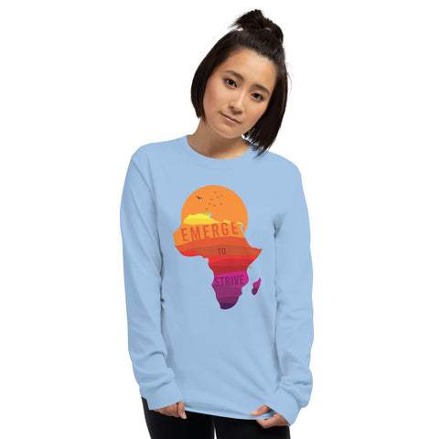 Teesafrique Strive To Emerge Print Women's Long Sleeve Tee
