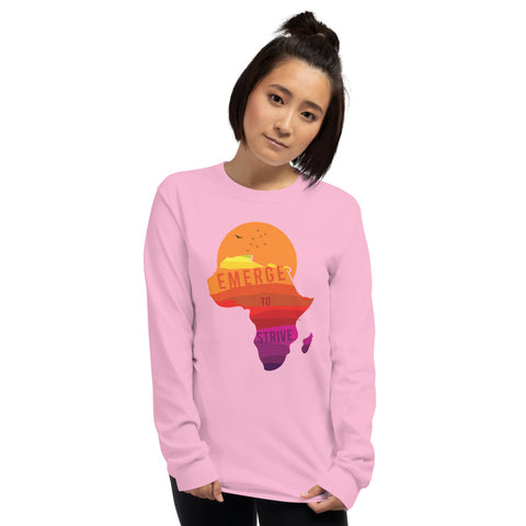Teesafrique Strive To Emerge Print Women's Long Sleeve Tee
