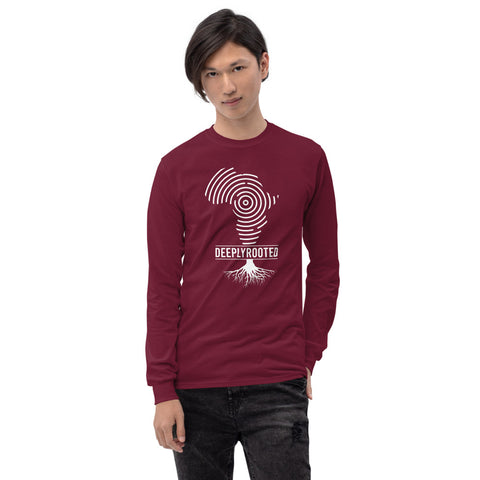 Teesafrique Deeply Rooted Logo Print Men’s Long Sleeve Tee