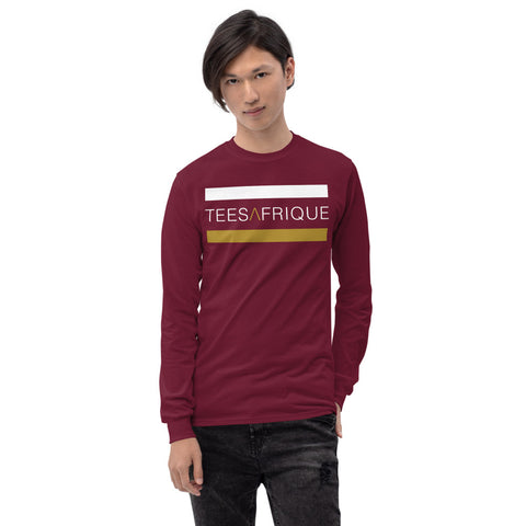 Teesafrique Classic Band Script Logo Print Men’s Long Sleeve Tee