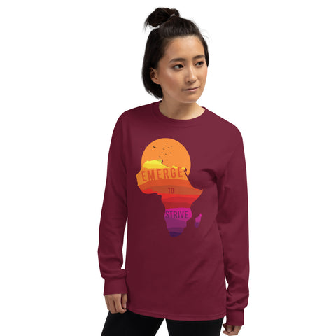 Teesafrique Strive To Emerge Print Women's Long Sleeve Tee