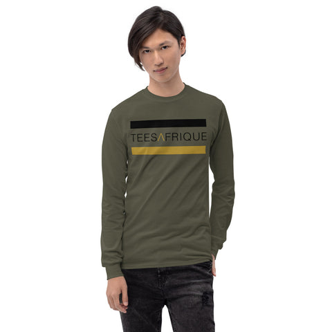 Teesafrique Classic Band Script Logo Print Men’s Long Sleeve Tee