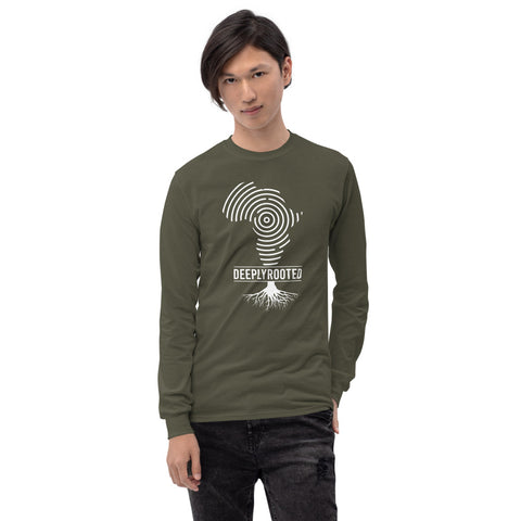 Teesafrique Deeply Rooted Logo Print Men’s Long Sleeve Tee