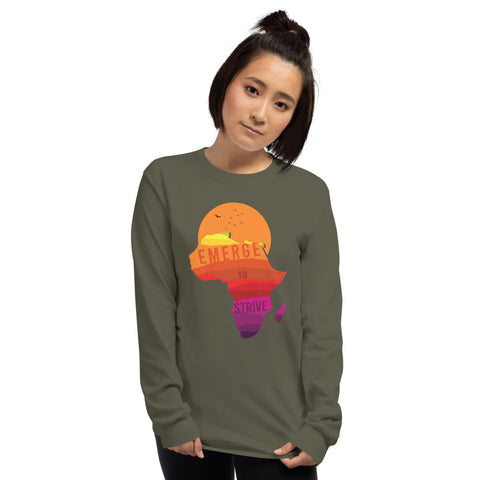 Teesafrique Strive To Emerge Print Women's Long Sleeve Tee
