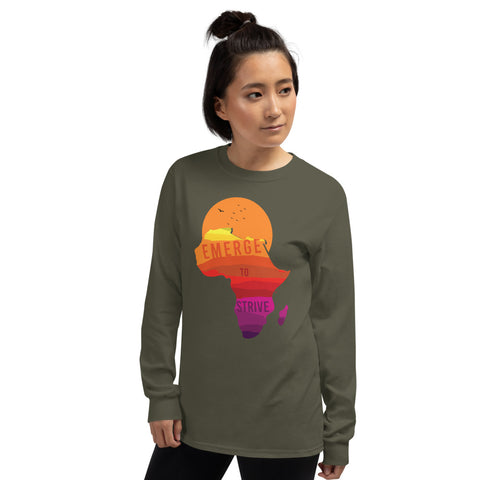 Teesafrique Strive To Emerge Print Women's Long Sleeve Tee
