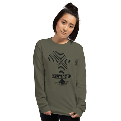 Teesafrique Deeply Rooted Print Women's Long Sleeve Tee