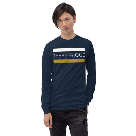 Teesafrique Classic Band Script Logo Print Men’s Long Sleeve Tee