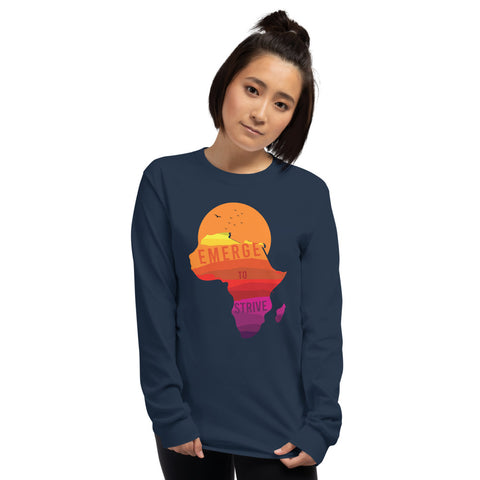 Teesafrique Strive To Emerge Print Women's Long Sleeve Tee