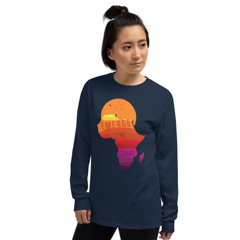 Teesafrique Strive To Emerge Print Women's Long Sleeve Tee