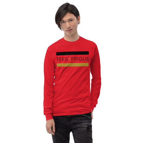 Teesafrique Classic Band Script Logo Print Men’s Long Sleeve Tee