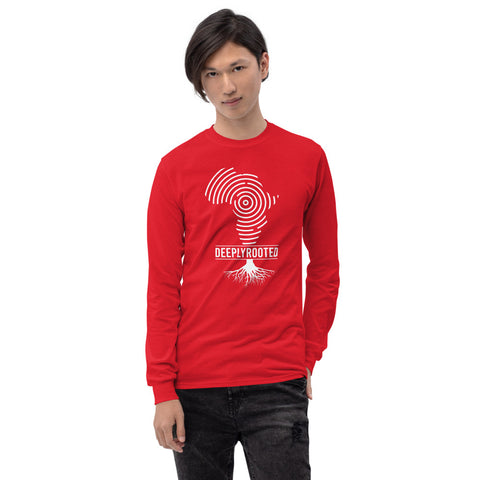 Teesafrique Deeply Rooted Logo Print Men’s Long Sleeve Tee