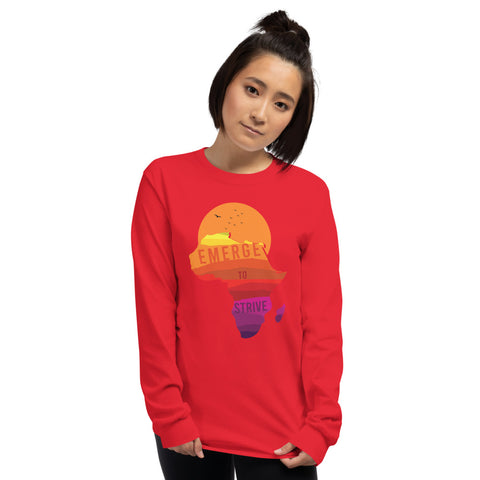 Teesafrique Strive To Emerge Print Women's Long Sleeve Tee