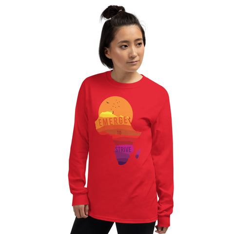 Teesafrique Strive To Emerge Print Women's Long Sleeve Tee